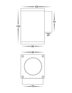 QUADRU Square Surface Mounted Fixed Down Wall Light Poly HV3623T-BLK 2