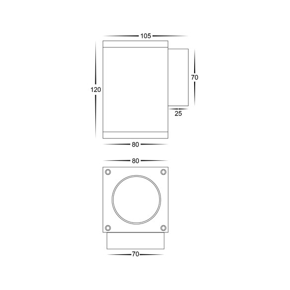 HV3623T-BLK - HV3623T-Black - Quadru Square Black HV3623T-BLK