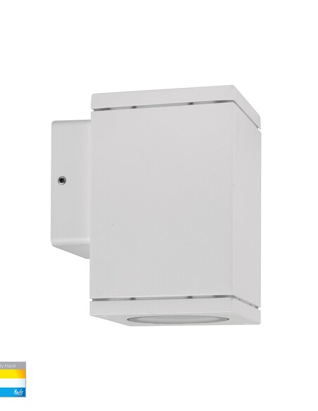 QUADRU Square Surface Mounted Fixed Down Wall Light Poly Powder Coated White - HV3623T-WHT
