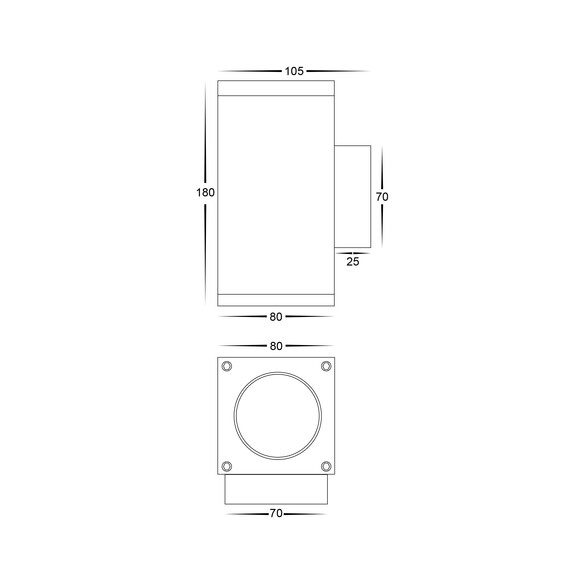 HV3624T-BLK - HV3624T-Black - Quadru Square Black HV3624T-BLK