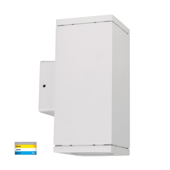 HV3624T-WHT - HV3624T-White - Quadru Square White TRI Colour Up & Down LED Wall Light