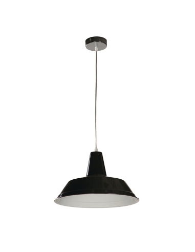 PENDANT ES 60W BLK Angled Dome OD355mm x L250mm 3m cable WTY 1YR