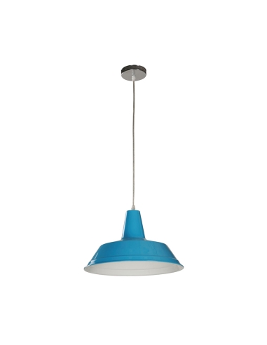 DIVO ES 60W Industrial Metal Pendant Blue Angled Dome - DIVO6