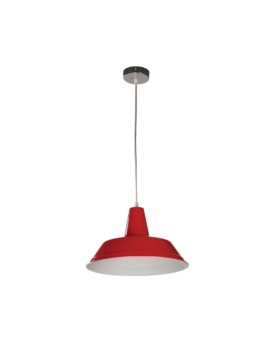 DIVO ES 60W Industrial Metal Pendant Red Angled Dome - DIVO7