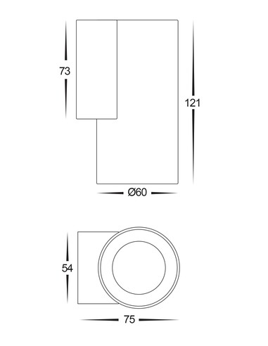 ARIES White Aluminium Fixed Down Wall Light - HV3625S-ALUWHT