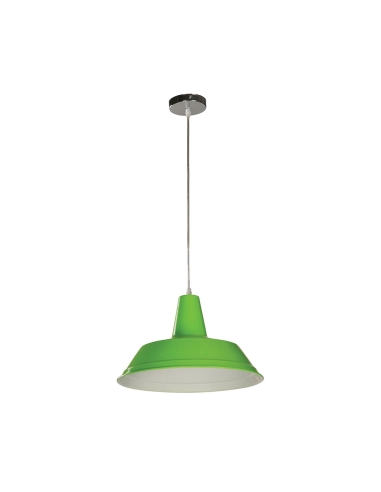 DIVO ES 60W Industrial Metal Pendant Green Angled Dome - DIVO8
