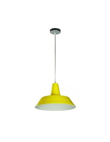 PENDANT ES 60W YELLOW Angled Dome OD355mm x H250mm 3m cable WTY 1YR