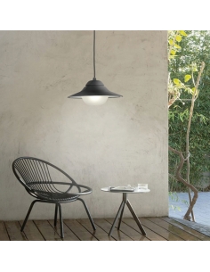PENDANT EXTERIOR ES 60W MATT BLK with Frosted Diffuser IP44 SPY-C2 2