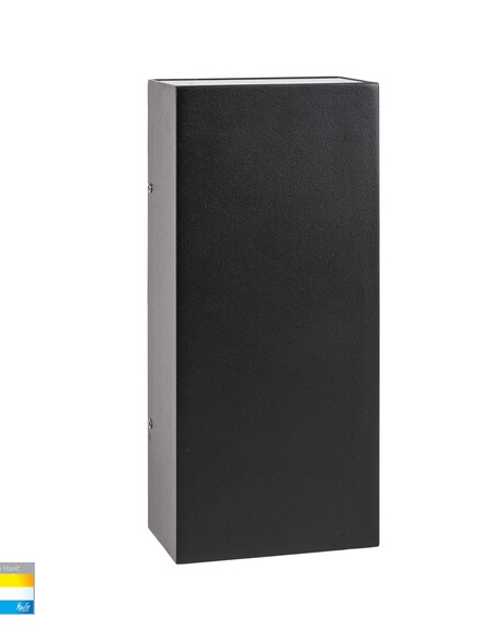 ESSIL Black Surface Mounted Up & Down Wall Light - HV3650T-BLK-12V