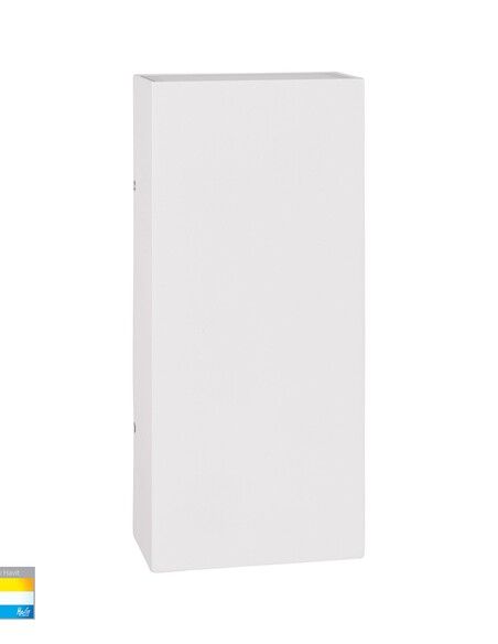ESSIL White Surface Mounted Up & Down Dimmable Wall Light - HV3650T-WHT-240V