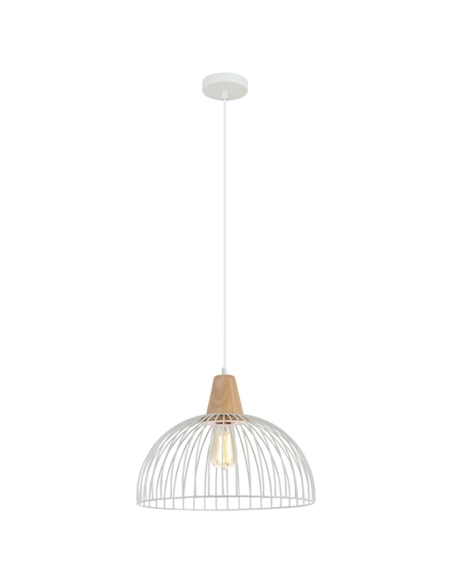 STRAND2 - STRAND Iron and Wood Dome Cage Pendant Lights