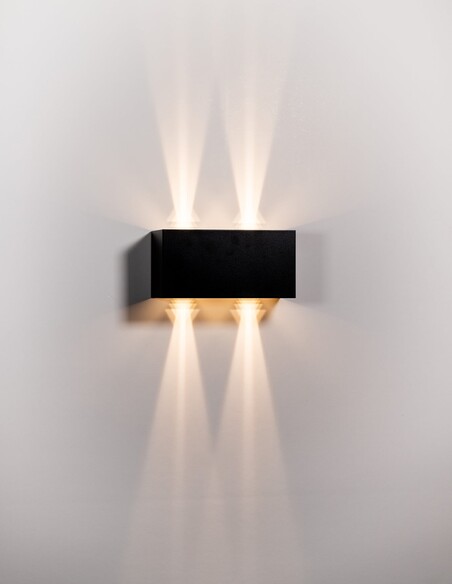 VERSA Up & Down Square Wall Light Black - HV36582T-BLK-SQ