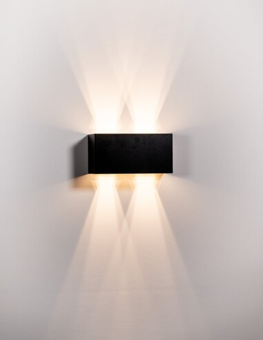 VERSA Up & Down Square Wall Light Black - HV36582T-BLK-SQ