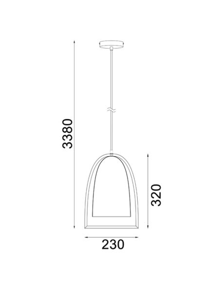 SWING6 - SWING Ellipse with Wood Frame Pendant SWING6