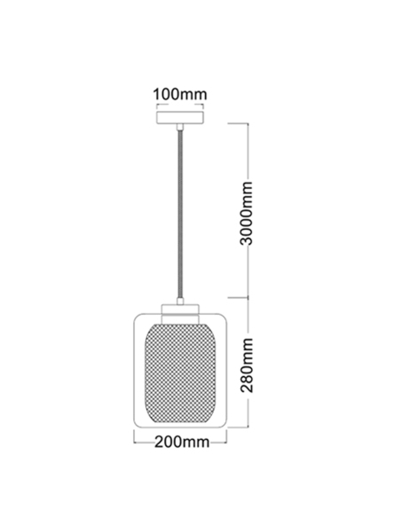 TONO3 - TONO Mesh Internal & Clear Glass Oblong TONO3