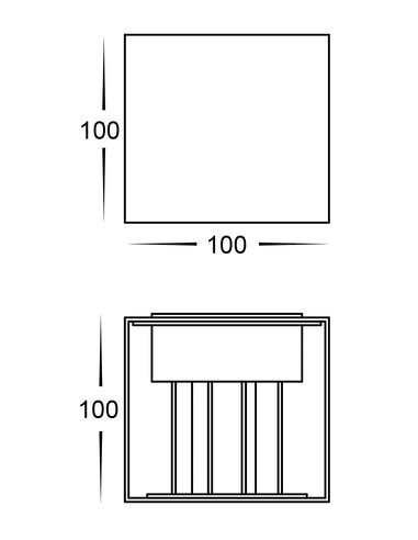 VERSA Up & Down Square Wall Light Black - HV3658T-BLK-SQ-12V