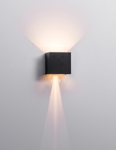 VERSA Up & Down Square Wall Light Black - HV3658T-BLK-SQ-12V