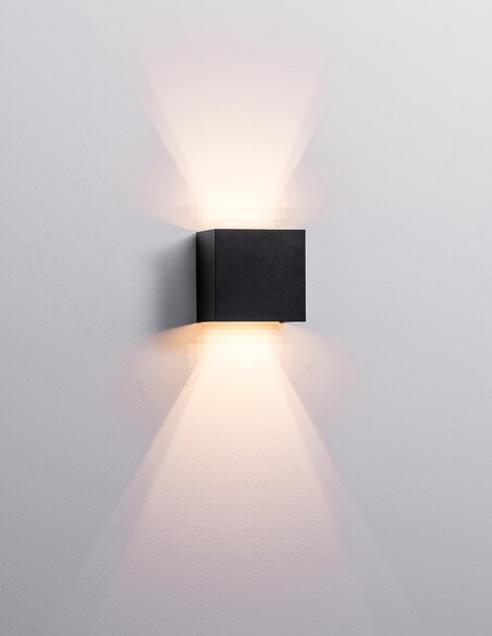 VERSA Up & Down Square Wall Light Black - HV3658T-BLK-SQ-12V