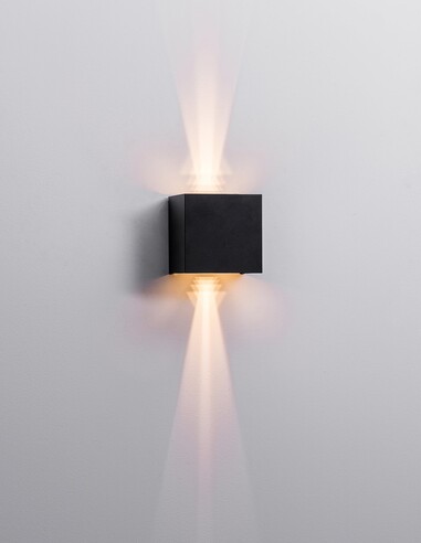 VERSA Up & Down Square Wall Light Black - HV3658T-BLK-SQ-12V