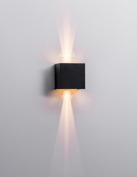 VERSA Up & Down Square Wall Light Black - HV3658T-BLK-SQ-12V