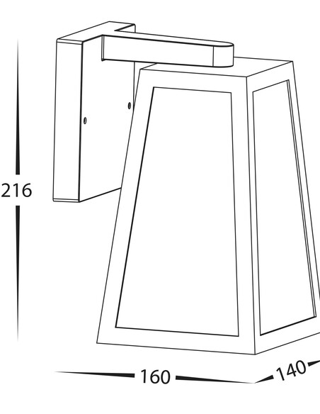 LICHT Black Wall Light - HV3672W-BLKHV3672W-BLK