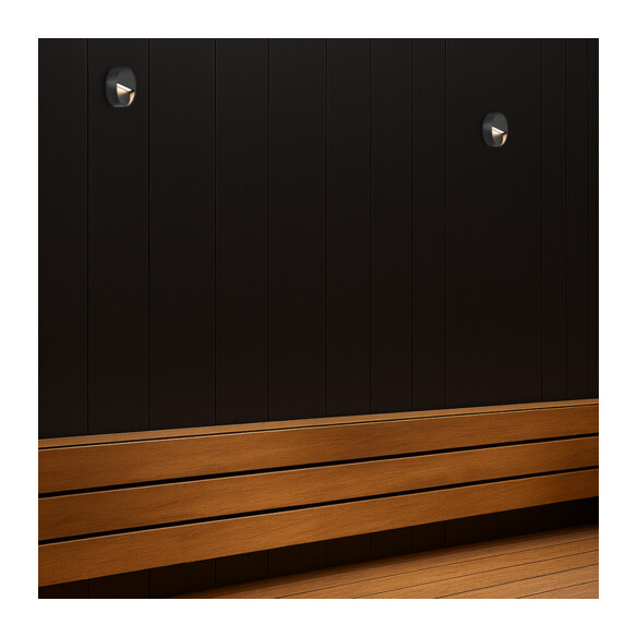 MUSAN RD.24-BK - Round Step Wall Light - BlackMUSAN RD.24-BK