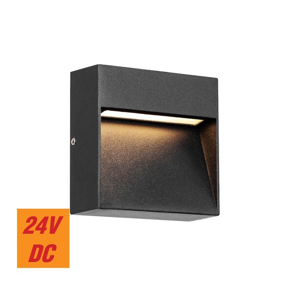 MUSAN SQ.24-BK - Square Step Wall Light - Black