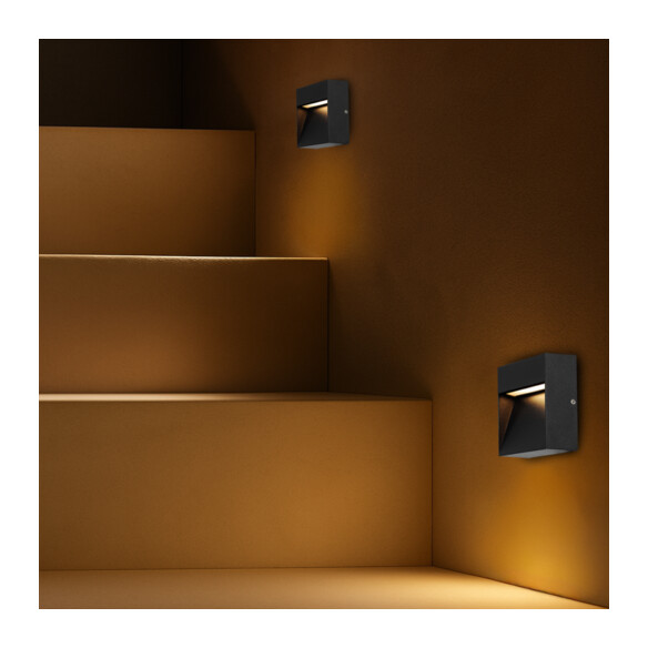 MUSAN SQ.24-BK - Square Step Wall Light - BlackMUSAN SQ.24-BK