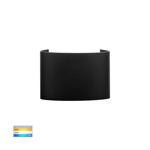HV3695T-BLK-240V - HV3695T-Black-240V | HV3695T-Black-12V - Maro Black Up & Down TRI Colour LED Wall Light