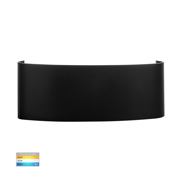 HV3697T-BLK-240V - HV3697T-Black-240V | HV3697T-Black-12V - Maro Black Up & Down TRI Colour LED Wall Light