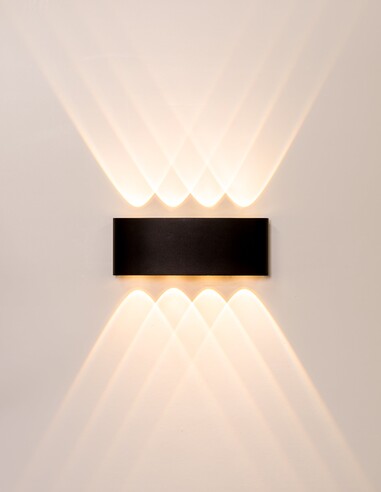 MARO Up & Down Round Wall Light Black - HV3697T-BLK-240V