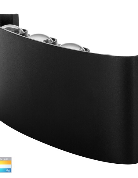 MARO Up & Down Round Wall Light Black - HV3697T-BLK-12V