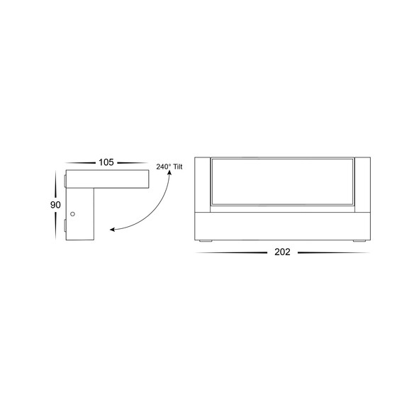 HV3732T-BLK - Locu Aluminium Black 24W Adjustable HV3732T-BLK