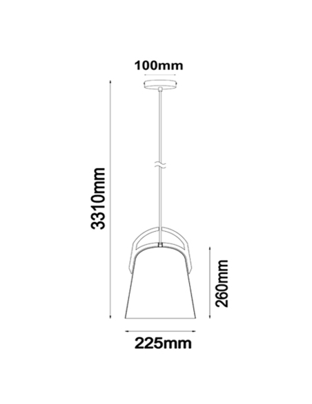 PENDANT ES 72W Salem Oak Ellipse OD225mm x H260mm LEGNA3