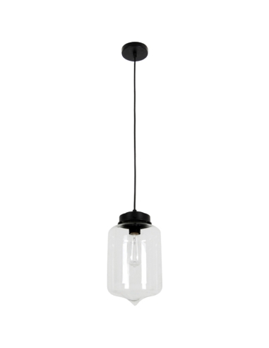 PENDANT ES 60W CLR GLASS TIPPED OD180mm x H310mm 3m cable WTY 1YR