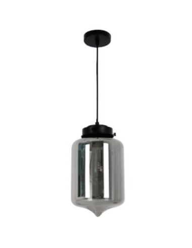 PENDANT ES 60W SMOKED GLASS TIPPED OD180mm x H310mm 3m cable WTY 1YR