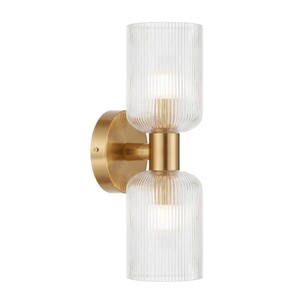 RIVEN WB2-AGCL - RIVEN 2 LIGHT WALL BRACKET - Antique Gold RIVEN WB2-AGCL