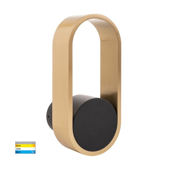 HV8080T-BLKBR - Ovale Black + Brass Wall Light