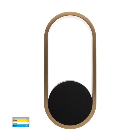 HV8080T-BLKBR - Ovale Black + Brass Wall LightHV8080T-BLKBR