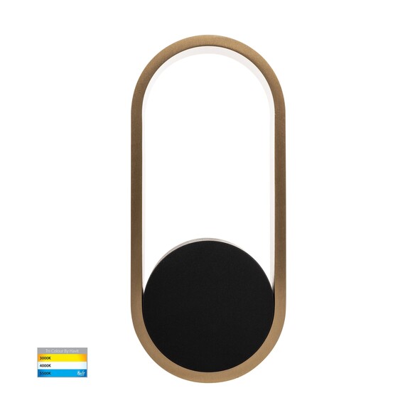 HV8080T-BLKBR - Ovale Black + Brass Wall LightHV8080T-BLKBR