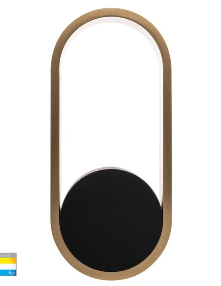 OVALE Black + Brass Indoor Wall Light - HV8080T-BLKBR