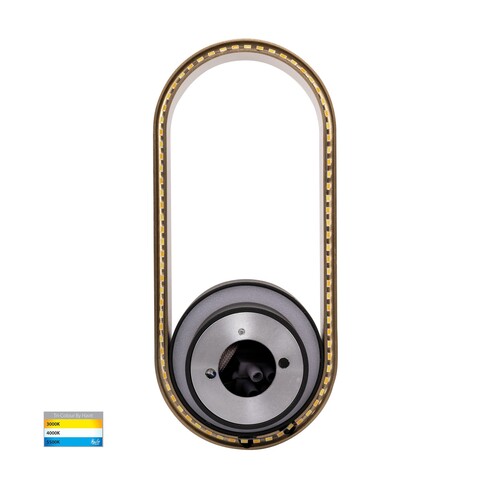 HV8080T-BLKBR - Ovale Black + Brass Wall LightHV8080T-BLKBR