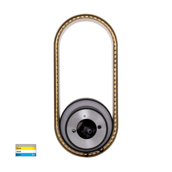 HV8080T-BLKBR - Ovale Black + Brass Wall LightHV8080T-BLKBR
