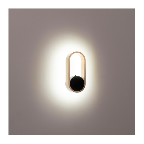 HV8080T-BLKBR - Ovale Black + Brass Wall LightHV8080T-BLKBR