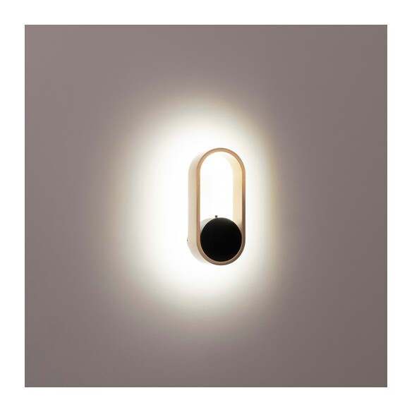 HV8080T-BLKBR - Ovale Black + Brass Wall LightHV8080T-BLKBR