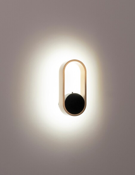 OVALE Black + Brass Indoor Wall Light - HV8080T-BLKBR