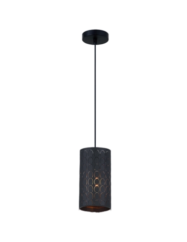 PENDANT ES 72W BLK Embossed Oblong OD130mm x H250mm 3m cable WTY 1YR