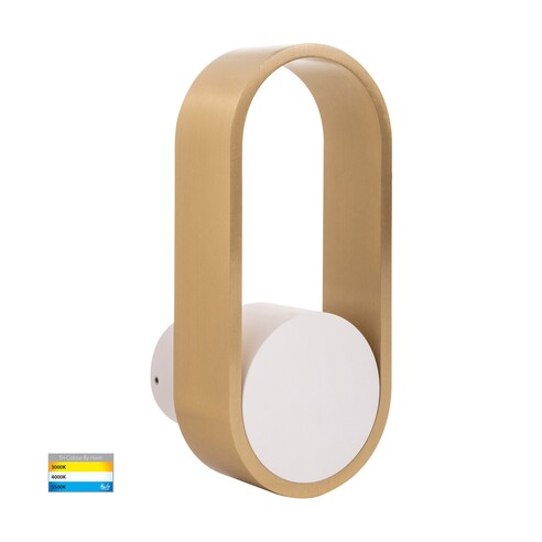 HV8080T-WHTBR - Ovale White + Brass Wall Light