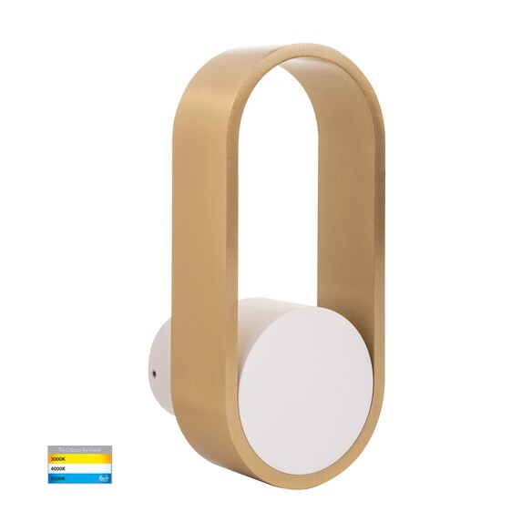 HV8080T-WHTBR - Ovale White + Brass Wall Light