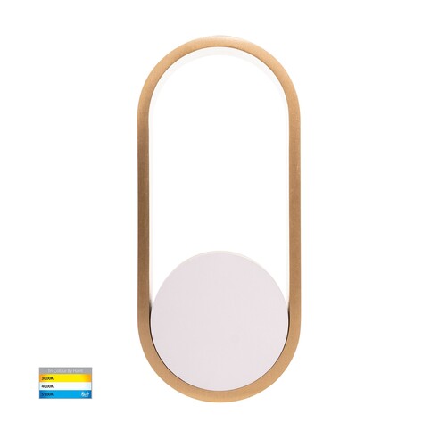 HV8080T-WHTBR - Ovale White + Brass Wall LightHV8080T-WHTBR